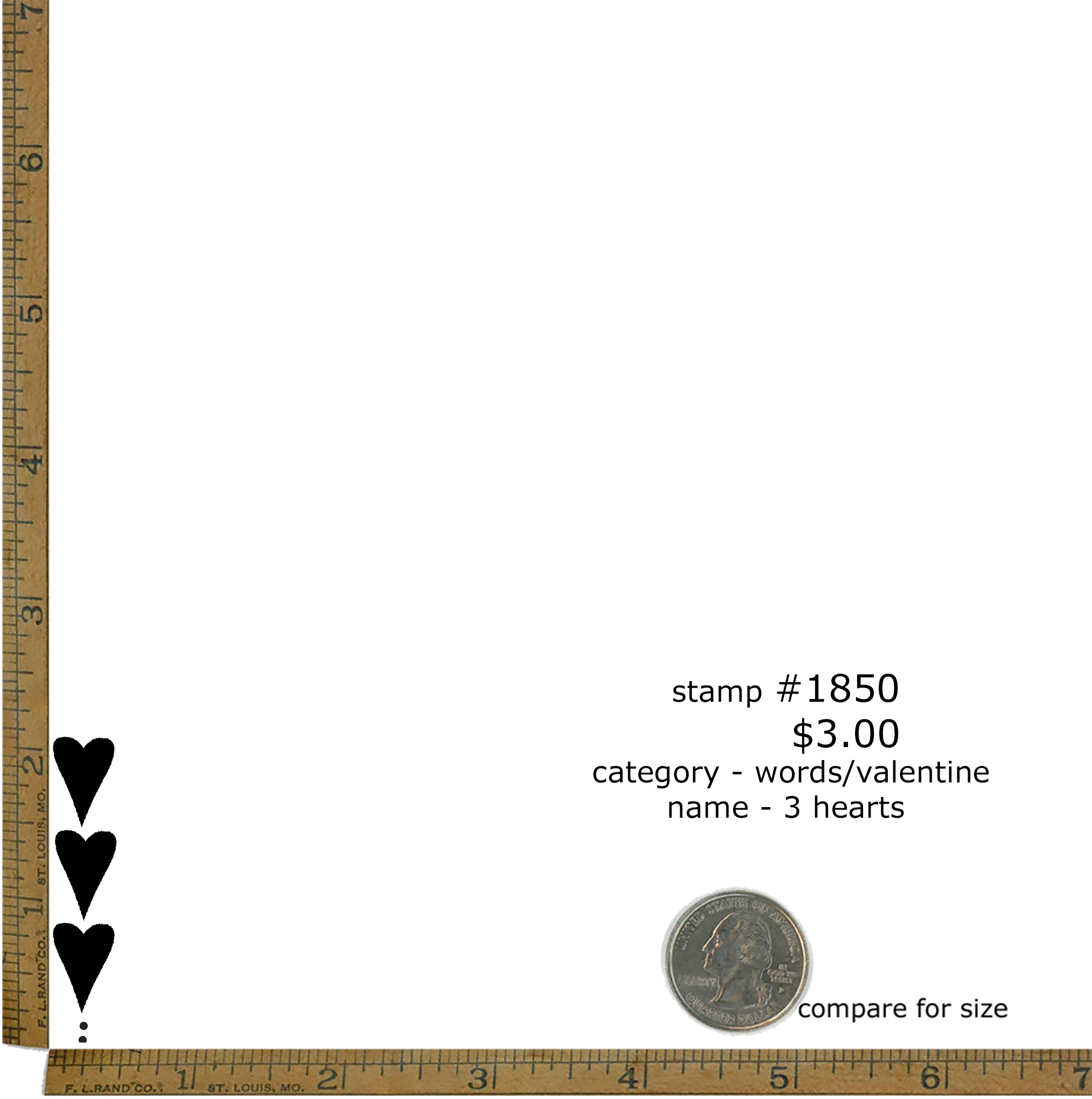 #1850 - 3 Hearts - Words/Valentines